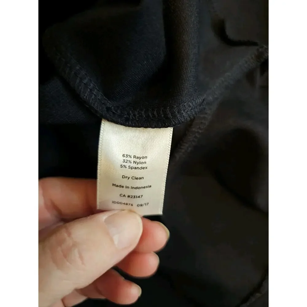 Talbots Flounce Refined Ponte‎ Sheath Dress Women’s Size 4P Navy Blue
